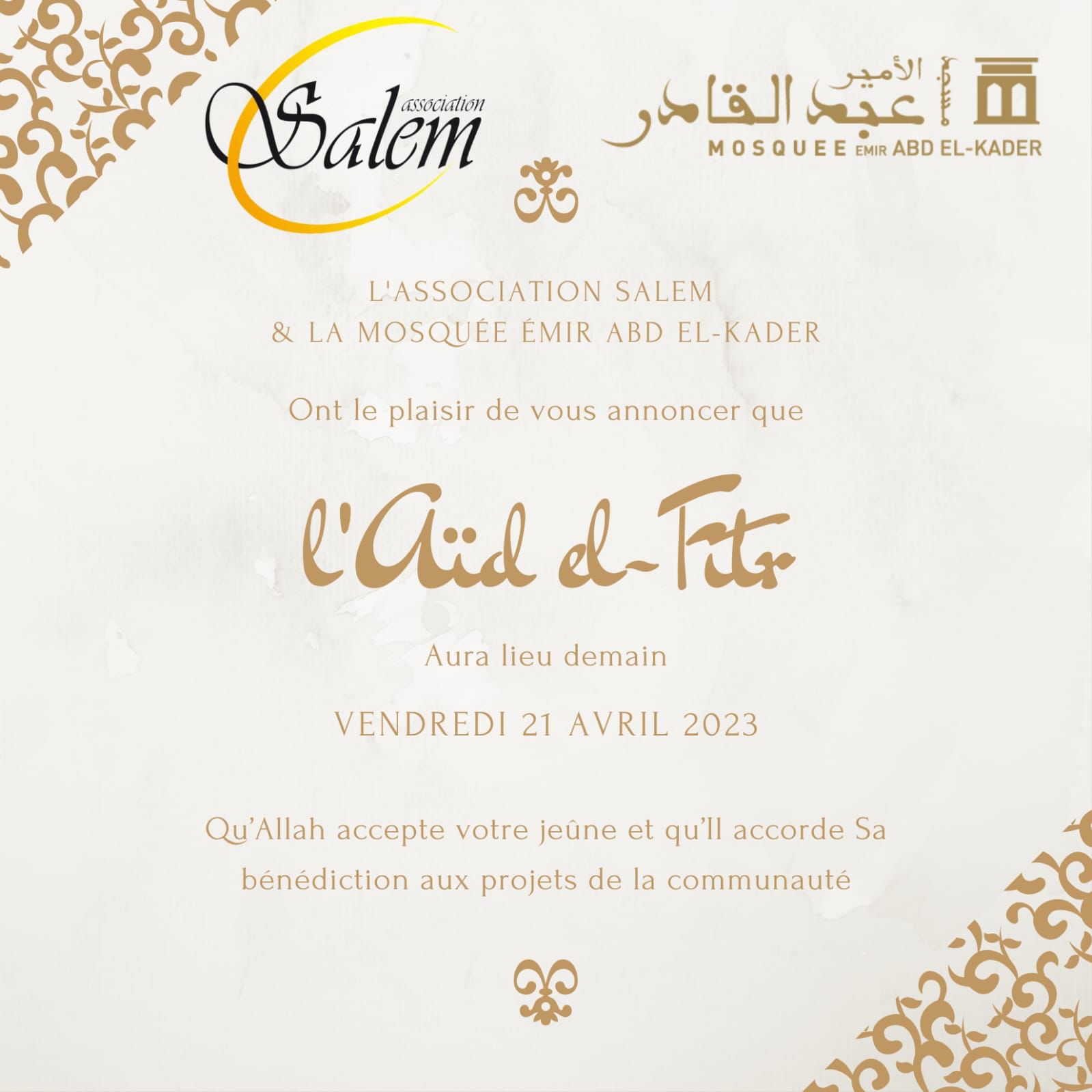 Calendrier Ramadan 2021 - Association Salem